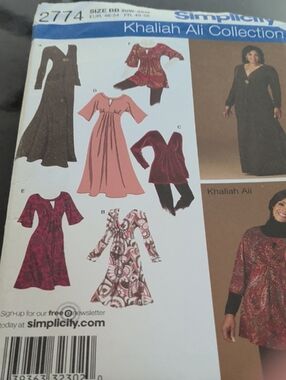 Simplicity Pattern 2774 Women's Plus Sz 20W-28W Dress Tunic Top By Khaliah Ali